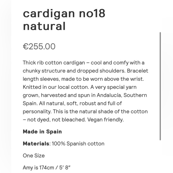 Babaa Cardigan No18 Natural | OS - Picture 4 of 5
